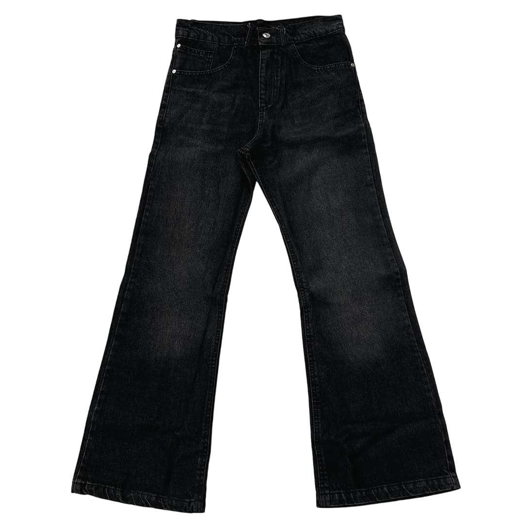 Faded Black Flared Jeans