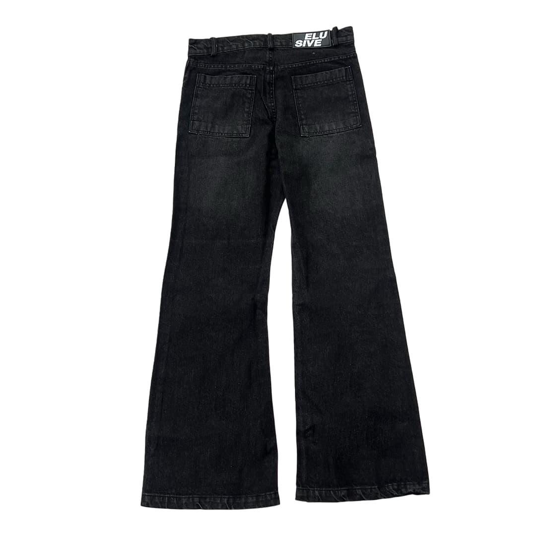 Faded Black Flared Jeans