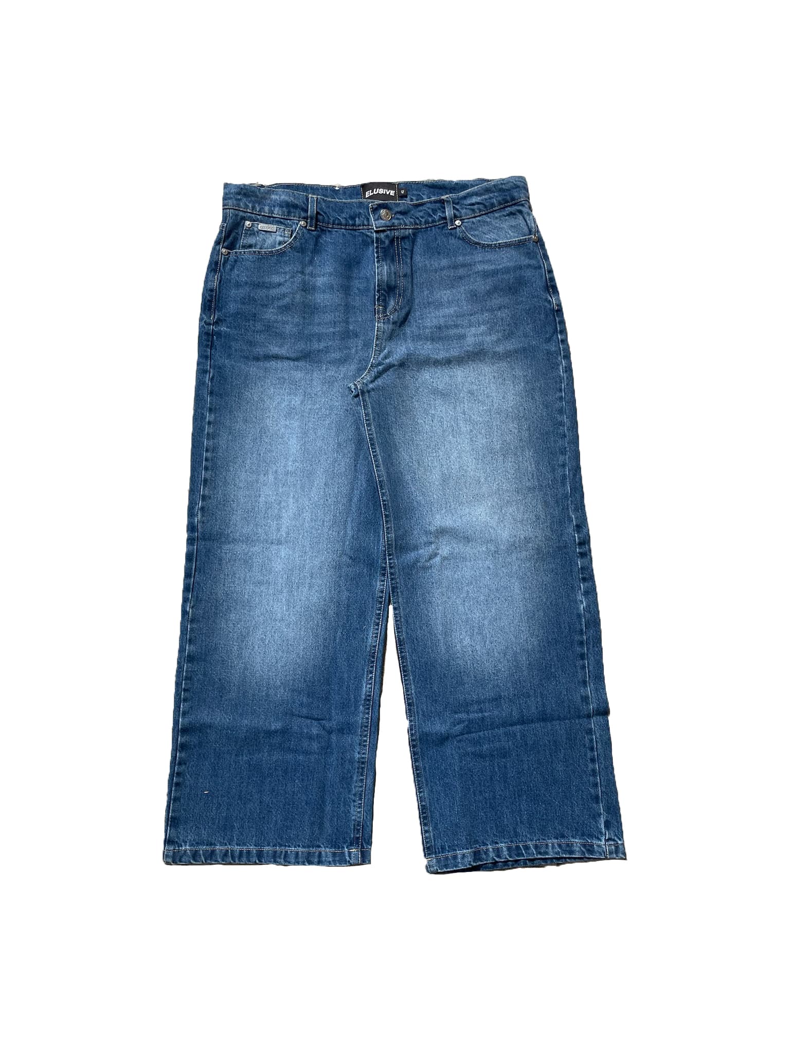 BAGGY-FIT MID-BLUE JEANS