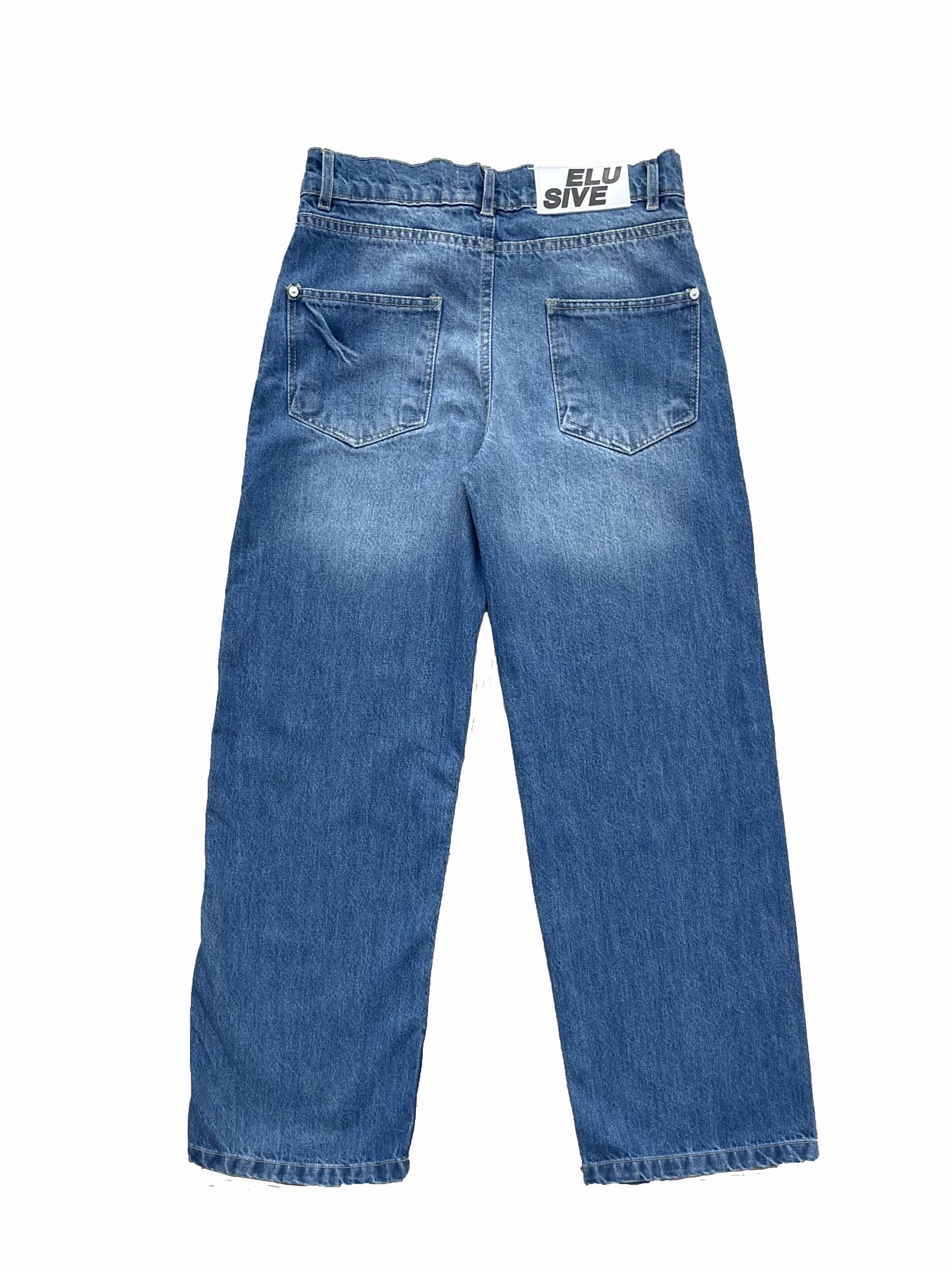 BAGGY-FIT MID-BLUE JEANS